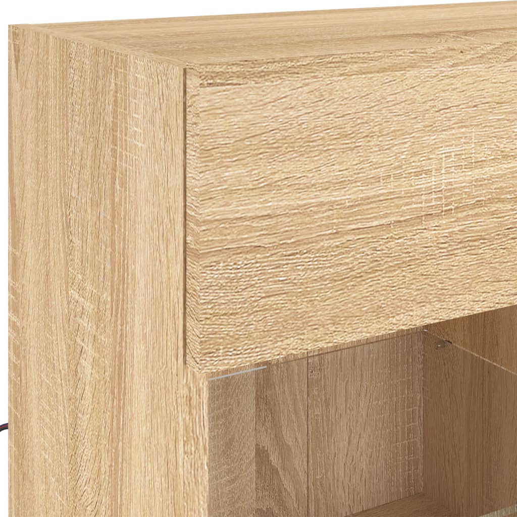TV-Wandschrank mit LED-Leuchten Sonoma-Eiche 78,5x30x60,5 cm - Pazzar.ch