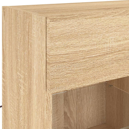 TV-Wandschrank mit LED-Leuchten Sonoma-Eiche 78,5x30x60,5 cm - Pazzar.ch