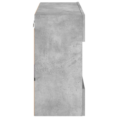 TV-Wandschrank mit LED-Leuchten Betongrau 78,5x30x60,5 cm - Pazzar.ch