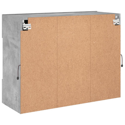 TV-Wandschrank mit LED-Leuchten Betongrau 78,5x30x60,5 cm - Pazzar.ch