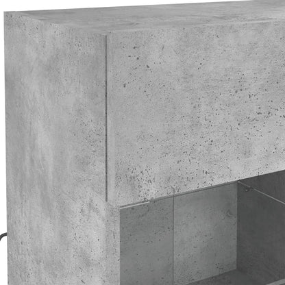 TV-Wandschrank mit LED-Leuchten Betongrau 78,5x30x60,5 cm - Pazzar.ch