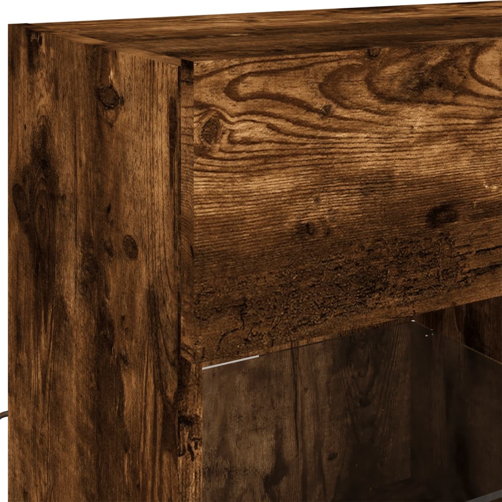 TV-Wandschrank mit LED-Leuchten Räuchereiche 78,5x30x60,5 cm - Pazzar.ch