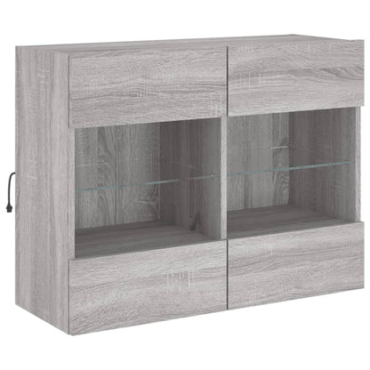 TV-Wandschrank mit LED-Leuchten Grau Sonoma 78,5x30x60,5 cm - Pazzar.ch
