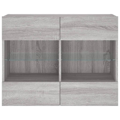 TV-Wandschrank mit LED-Leuchten Grau Sonoma 78,5x30x60,5 cm - Pazzar.ch