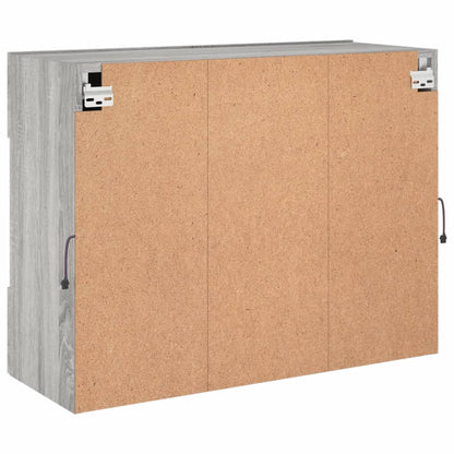 TV-Wandschrank mit LED-Leuchten Grau Sonoma 78,5x30x60,5 cm - Pazzar.ch