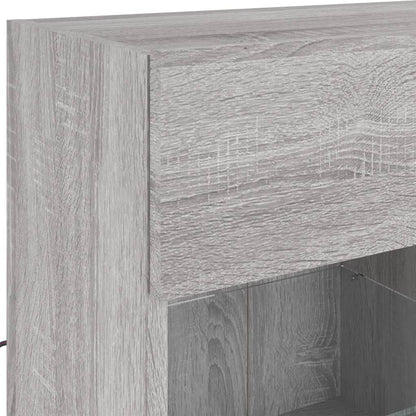 TV-Wandschrank mit LED-Leuchten Grau Sonoma 78,5x30x60,5 cm - Pazzar.ch