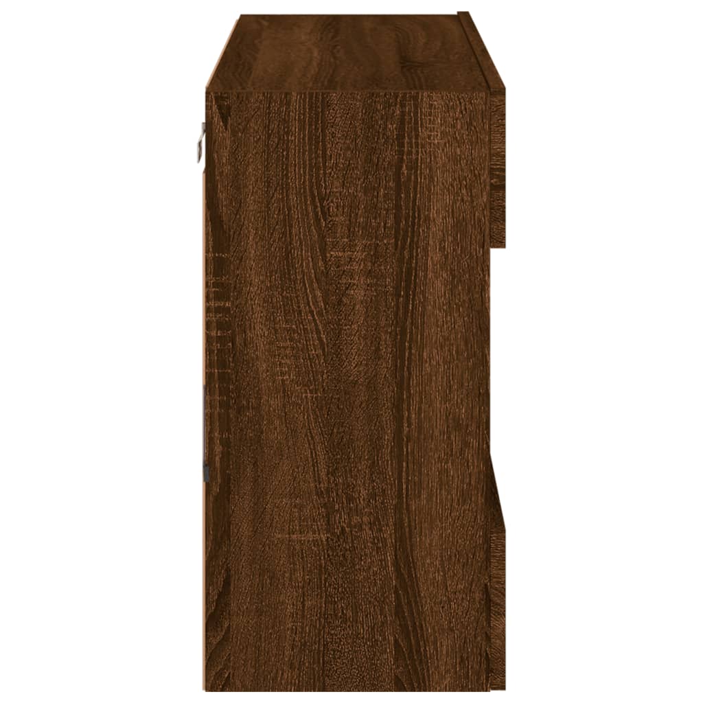 TV-Wandschrank mit LED-Leuchten Braun Eichen-Optik - Pazzar.ch