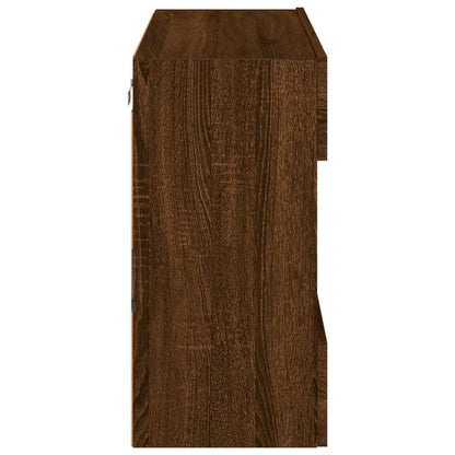 TV-Wandschrank mit LED-Leuchten Braun Eichen-Optik - Pazzar.ch