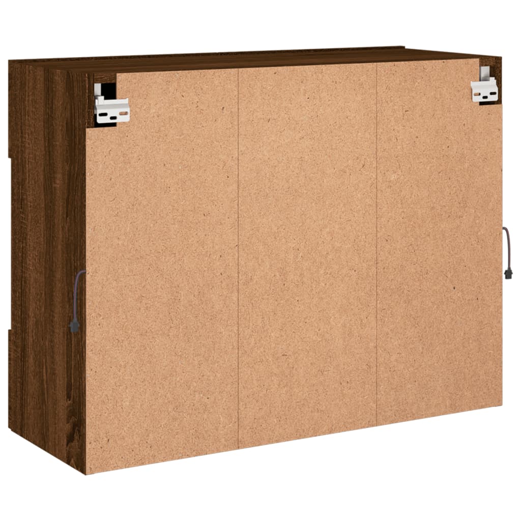 TV-Wandschrank mit LED-Leuchten Braun Eichen-Optik - Pazzar.ch