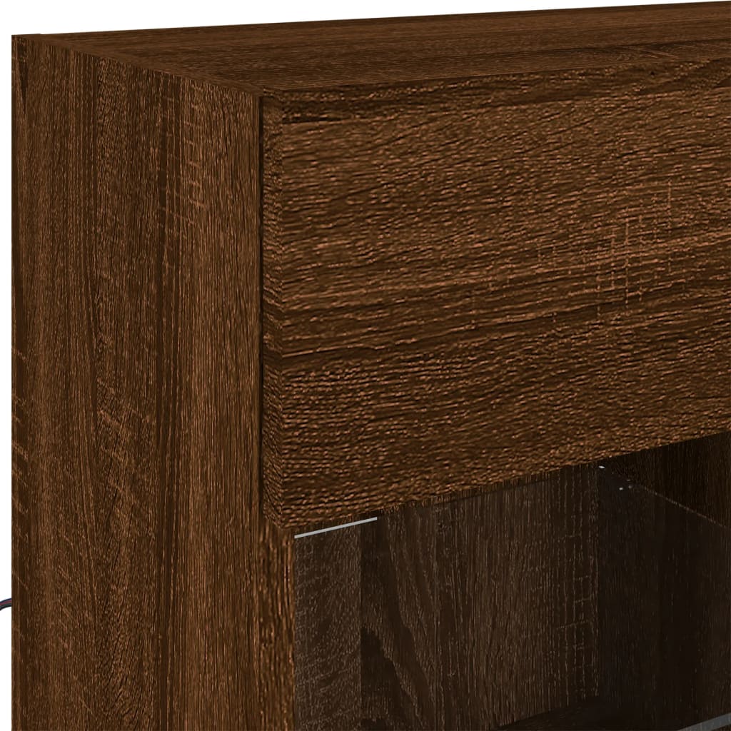 TV-Wandschrank mit LED-Leuchten Braun Eichen-Optik - Pazzar.ch