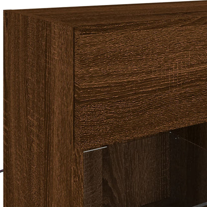 TV-Wandschrank mit LED-Leuchten Braun Eichen-Optik - Pazzar.ch