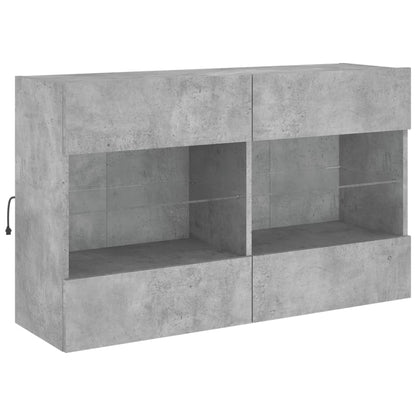 TV-Wandschrank mit LED-Leuchten Betongrau 98,5x30x60,5 cm - Pazzar.ch