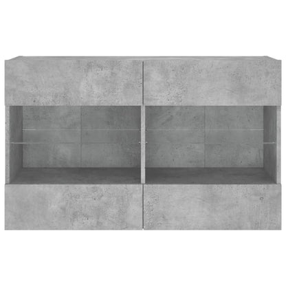 TV-Wandschrank mit LED-Leuchten Betongrau 98,5x30x60,5 cm - Pazzar.ch