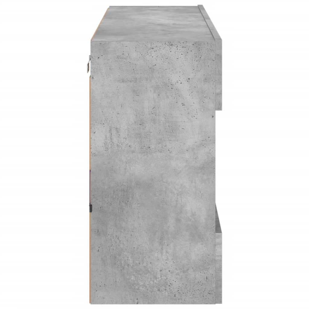 TV-Wandschrank mit LED-Leuchten Betongrau 98,5x30x60,5 cm - Pazzar.ch