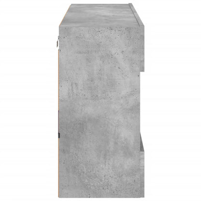 TV-Wandschrank mit LED-Leuchten Betongrau 98,5x30x60,5 cm - Pazzar.ch
