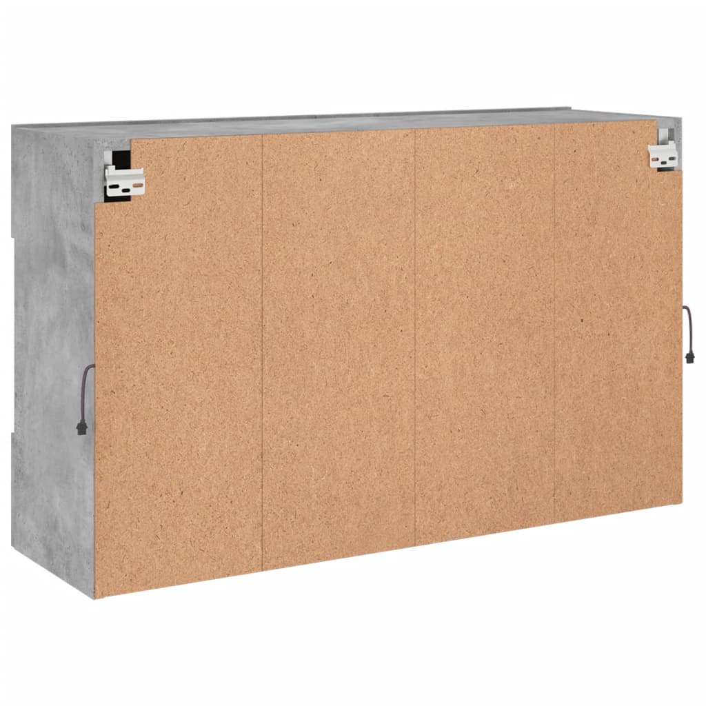 TV-Wandschrank mit LED-Leuchten Betongrau 98,5x30x60,5 cm - Pazzar.ch
