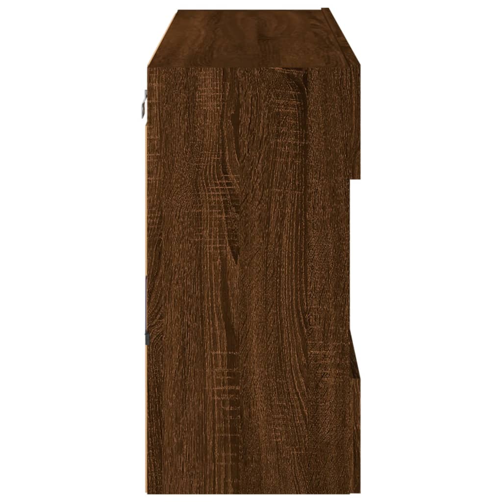 TV-Wandschrank mit LED-Leuchten Braun Eichen-Optik - Pazzar.ch