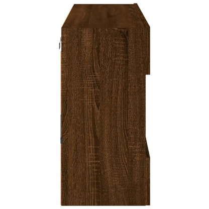 TV-Wandschrank mit LED-Leuchten Braun Eichen-Optik - Pazzar.ch