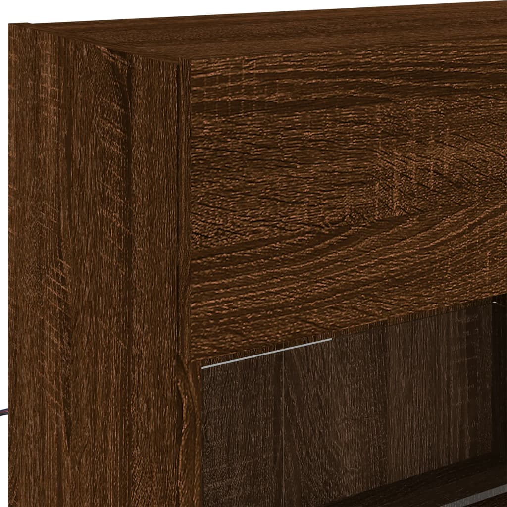 TV-Wandschrank mit LED-Leuchten Braun Eichen-Optik - Pazzar.ch