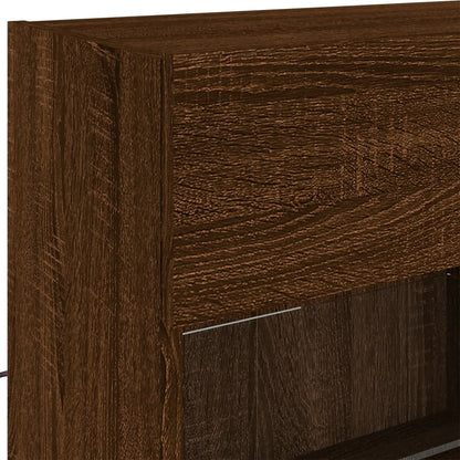 TV-Wandschrank mit LED-Leuchten Braun Eichen-Optik - Pazzar.ch