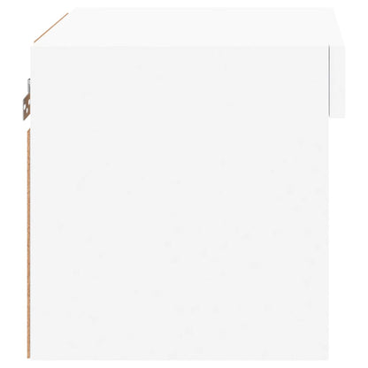 Wand-Nachttische mit LED-Leuchten 2 Stk. Weiß - Pazzar.ch