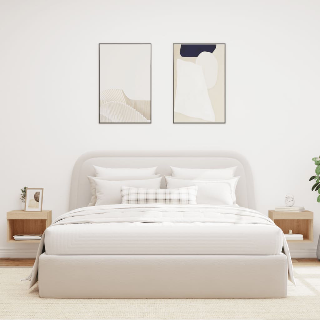 Wand-Nachttische mit LED-Leuchten 2 Stk. Sonoma-Eiche - Pazzar.ch