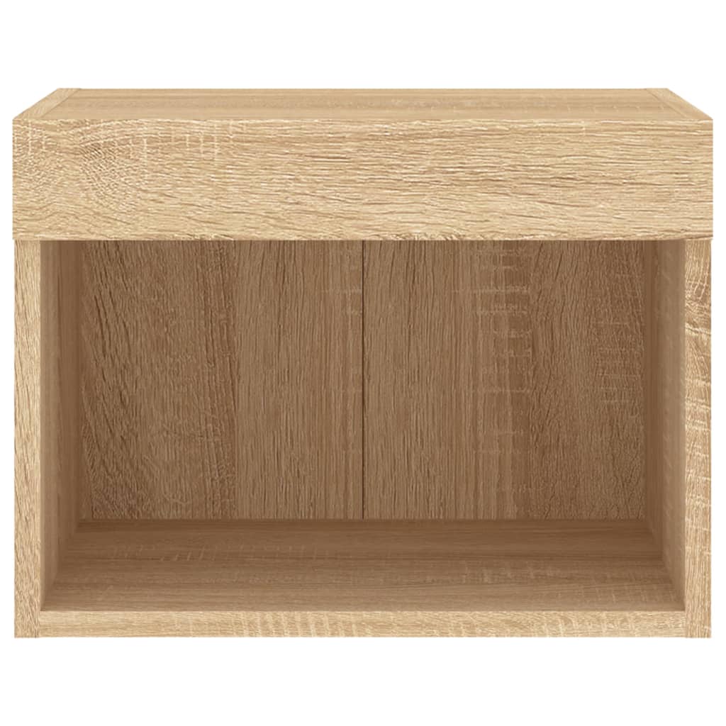 Wand-Nachttische mit LED-Leuchten 2 Stk. Sonoma-Eiche - Pazzar.ch