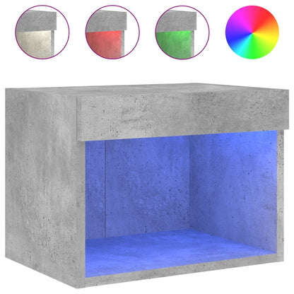 Wand-Nachttisch mit LED-Leuchten Betongrau - Pazzar.ch