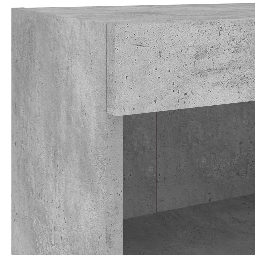 Wand-Nachttisch mit LED-Leuchten Betongrau - Pazzar.ch