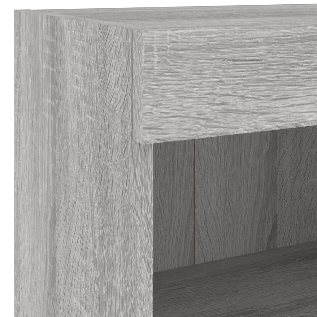 Wand-Nachttisch mit LED-Leuchten Grau Sonoma - Pazzar.ch