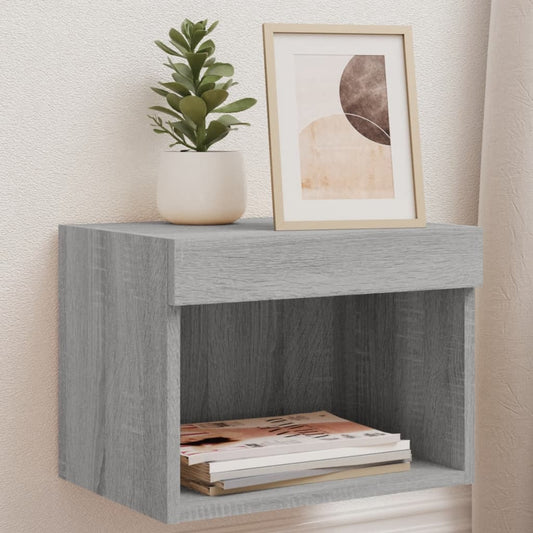 Wand-Nachttisch mit LED-Leuchten Grau Sonoma - Pazzar.ch