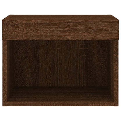 Wand-Nachttische mit LED-Leuchten 2 Stk. Braun Eichen-Optik - Pazzar.ch