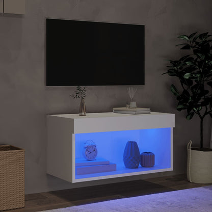 TV-Schrank mit LED-Leuchten Weiß 60x30x30 cm - Pazzar.ch