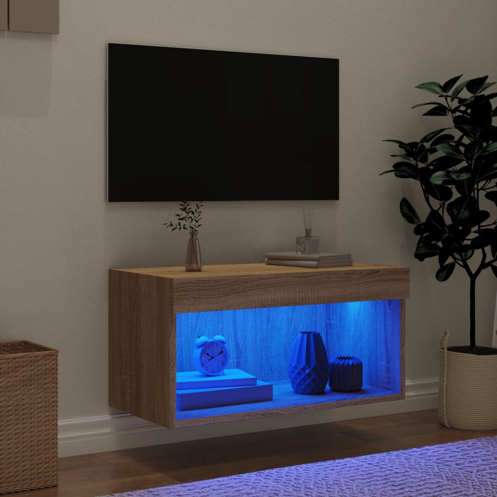 TV-Schrank mit LED-Leuchten Sonoma-Eiche 60x30x30 cm - Pazzar.ch