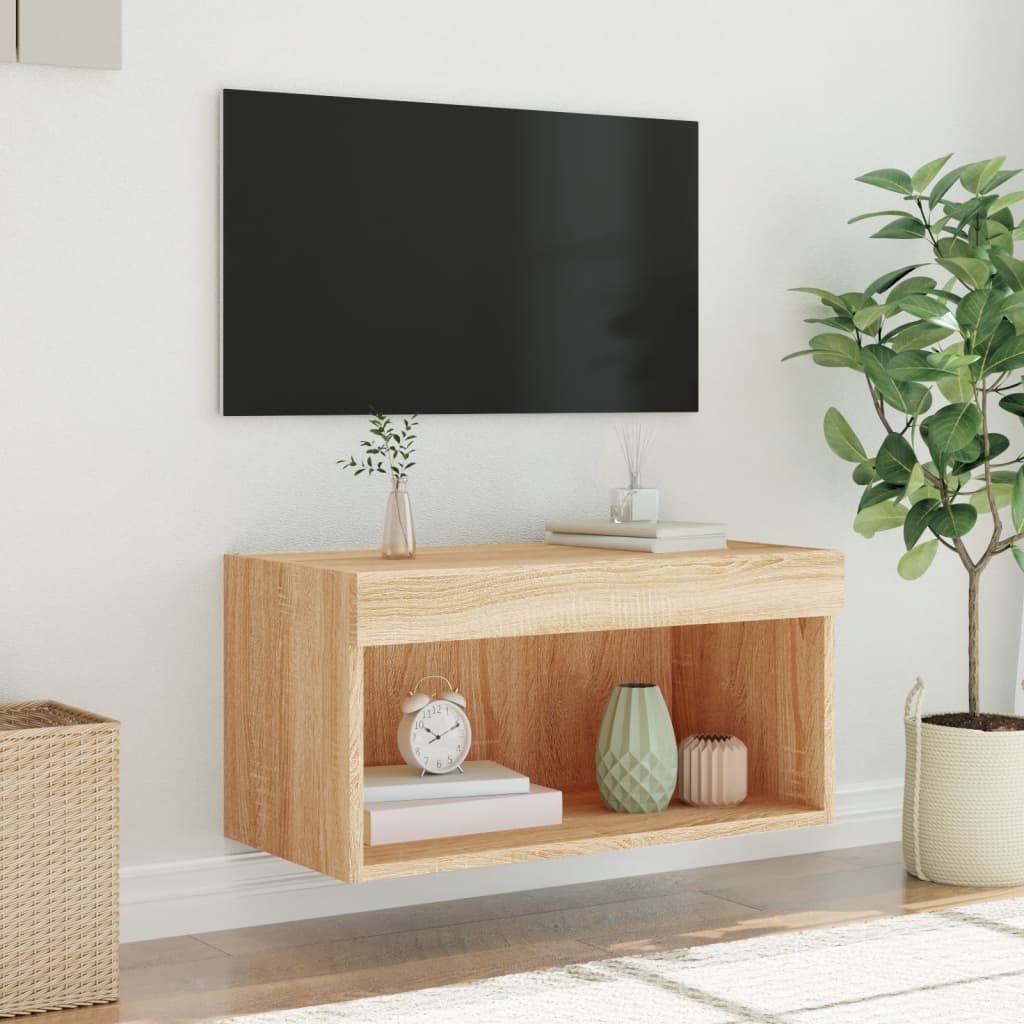 TV-Schrank mit LED-Leuchten Sonoma-Eiche 60x30x30 cm - Pazzar.ch
