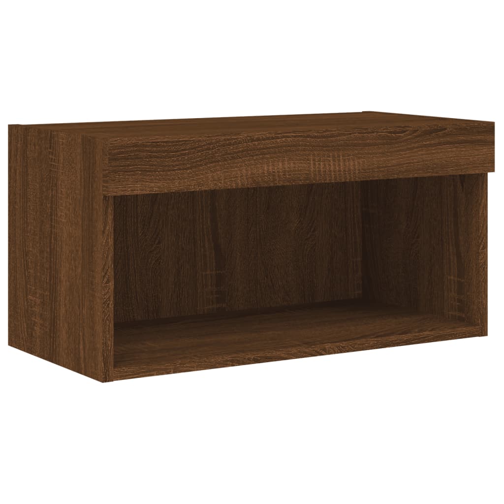 TV-Schrank mit LED-Leuchten Braun Eichen-Optik 60x30x30 cm - Pazzar.ch