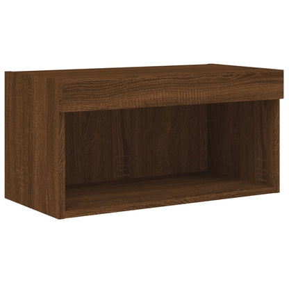 TV-Schrank mit LED-Leuchten Braun Eichen-Optik 60x30x30 cm - Pazzar.ch