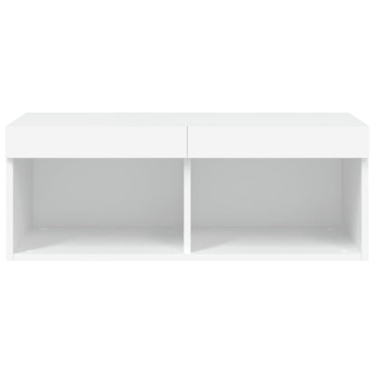 TV-Schrank mit LED-Leuchten Weiß 80x30x30 cm - Pazzar.ch