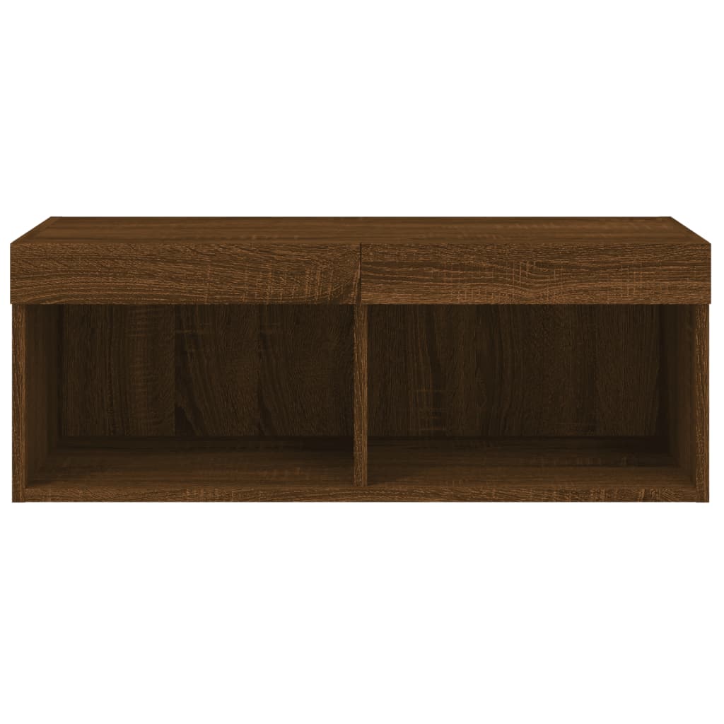 TV-Schrank mit LED-Leuchten Braun Eichen-Optik 80x30x30 cm - Pazzar.ch