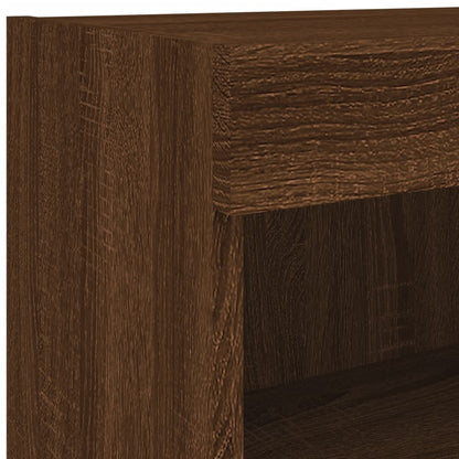 TV-Schrank mit LED-Leuchten Braun Eichen-Optik 80x30x30 cm - Pazzar.ch
