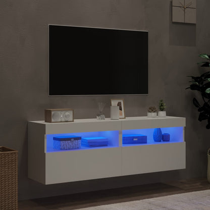 TV-Wandschränke mit LED-Leuchten 2 Stk. Weiß 60x30x40 cm - Pazzar.ch