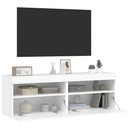 TV-Wandschränke mit LED-Leuchten 2 Stk. Weiß 60x30x40 cm - Pazzar.ch