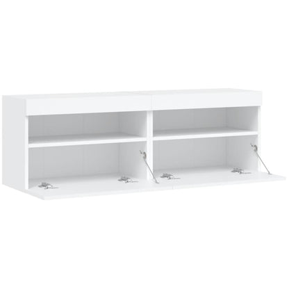 TV-Wandschränke mit LED-Leuchten 2 Stk. Weiß 60x30x40 cm - Pazzar.ch