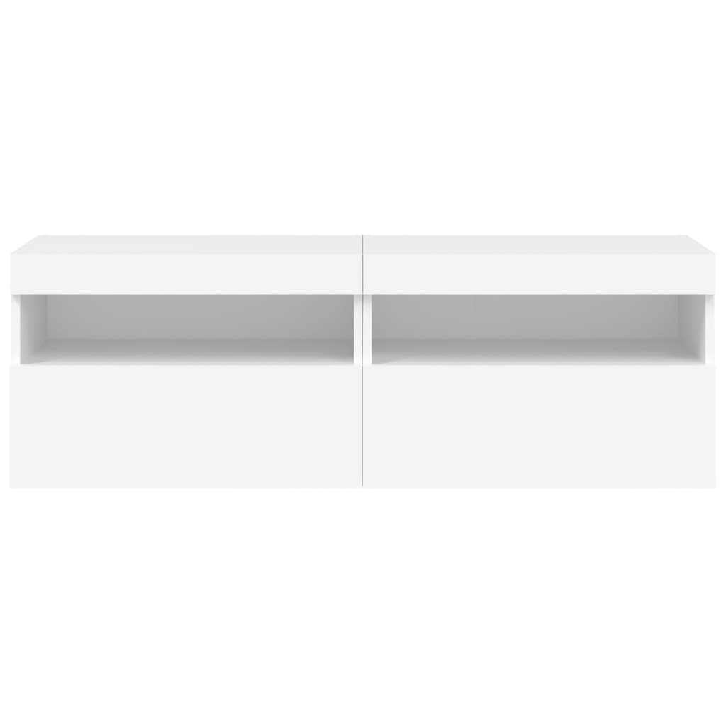TV-Wandschränke mit LED-Leuchten 2 Stk. Weiß 60x30x40 cm - Pazzar.ch