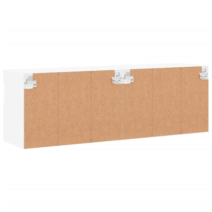 TV-Wandschränke mit LED-Leuchten 2 Stk. Weiß 60x30x40 cm - Pazzar.ch