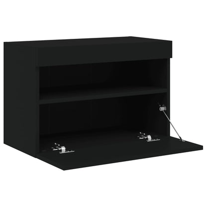 TV-Wandschrank mit LED-Leuchten Schwarz 60x30x40 cm - Pazzar.ch