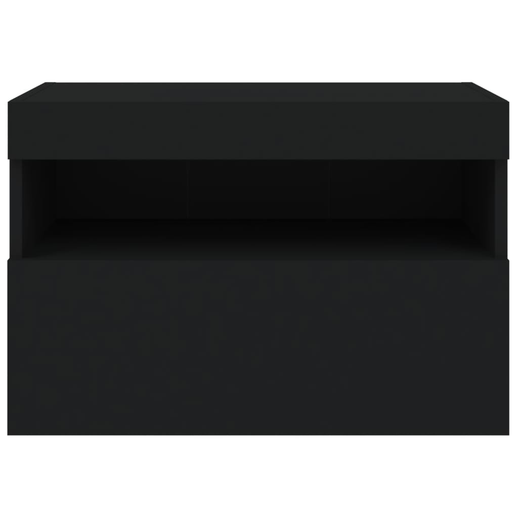 TV-Wandschrank mit LED-Leuchten Schwarz 60x30x40 cm - Pazzar.ch