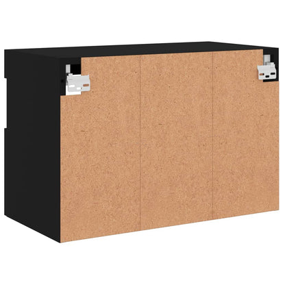 TV-Wandschrank mit LED-Leuchten Schwarz 60x30x40 cm - Pazzar.ch