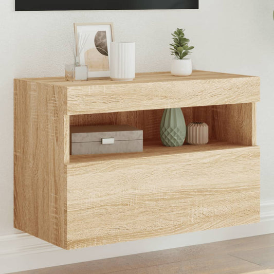 TV-Wandschrank mit LED-Leuchten Sonoma-Eiche 60x30x40 cm - Pazzar.ch