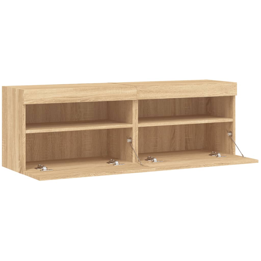 TV-Wandschränke mit LED-Leuchten 2 Stk. Sonoma-Eiche 60x30x40cm - Pazzar.ch
